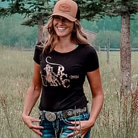 Ladies black barrel T - Image 3