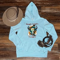 Blue cow skull hoodie