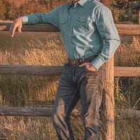 Blue patterned western shirt (OLD STYLE) - Image 3