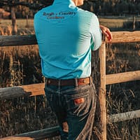 Blue patterned western shirt (OLD STYLE)
