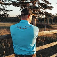 Blue patterned western shirt (OLD STYLE) - Image 2