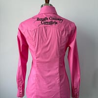 Ladies pink long sleeve western shirt - Image 2