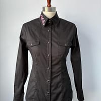 Ladies black long sleeve western shirt