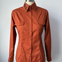 Ladies burnt orange long sleeve western shirt