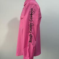 Men's pink long sleeve western shirt - Image 2