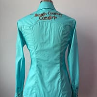 Ladies teal long sleeve western shirt - Image 2