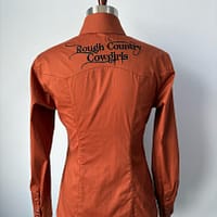 Ladies burnt orange long sleeve western shirt - Image 2