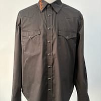 Men's black long sleeve western shirt