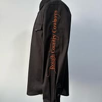 Men's black long sleeve western shirt - Image 3