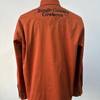 Men's burnt orange long sleeve western shirt - Image 2