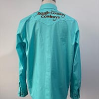 Men's Teal blue western long sleeve pear snap shirt - Image 3