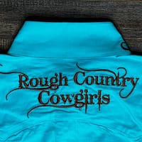 Ladies teal long sleeve western shirt - Image 5