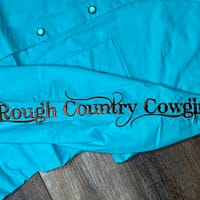 Ladies teal long sleeve western shirt - Image 8