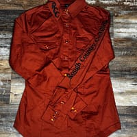 Ladies burnt orange long sleeve western shirt - Image 9