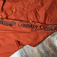 Ladies burnt orange long sleeve western shirt - Image 8