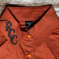 Ladies burnt orange long sleeve western shirt - Image 7