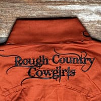 Ladies burnt orange long sleeve western shirt - Image 5