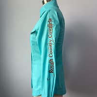 Ladies teal long sleeve western shirt - Image 3
