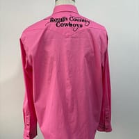 Men's pink long sleeve western shirt - Image 3