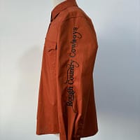 Men's burnt orange long sleeve western shirt - Image 3